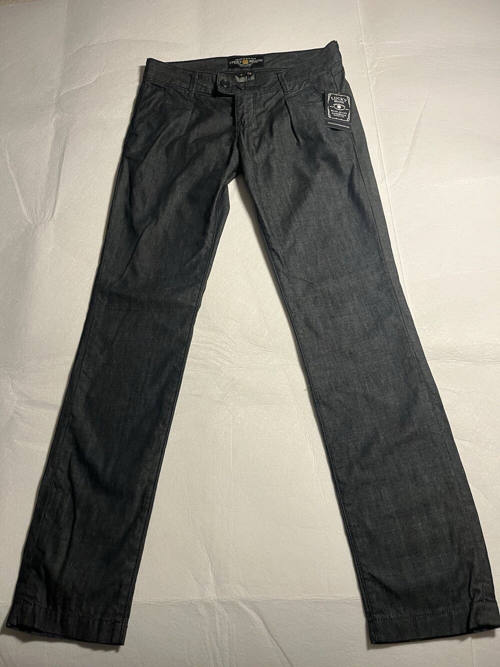 Lucky Brand Womens Size 2/26 Gray Trouser Jeans Wide Leg Pleated NWT $99